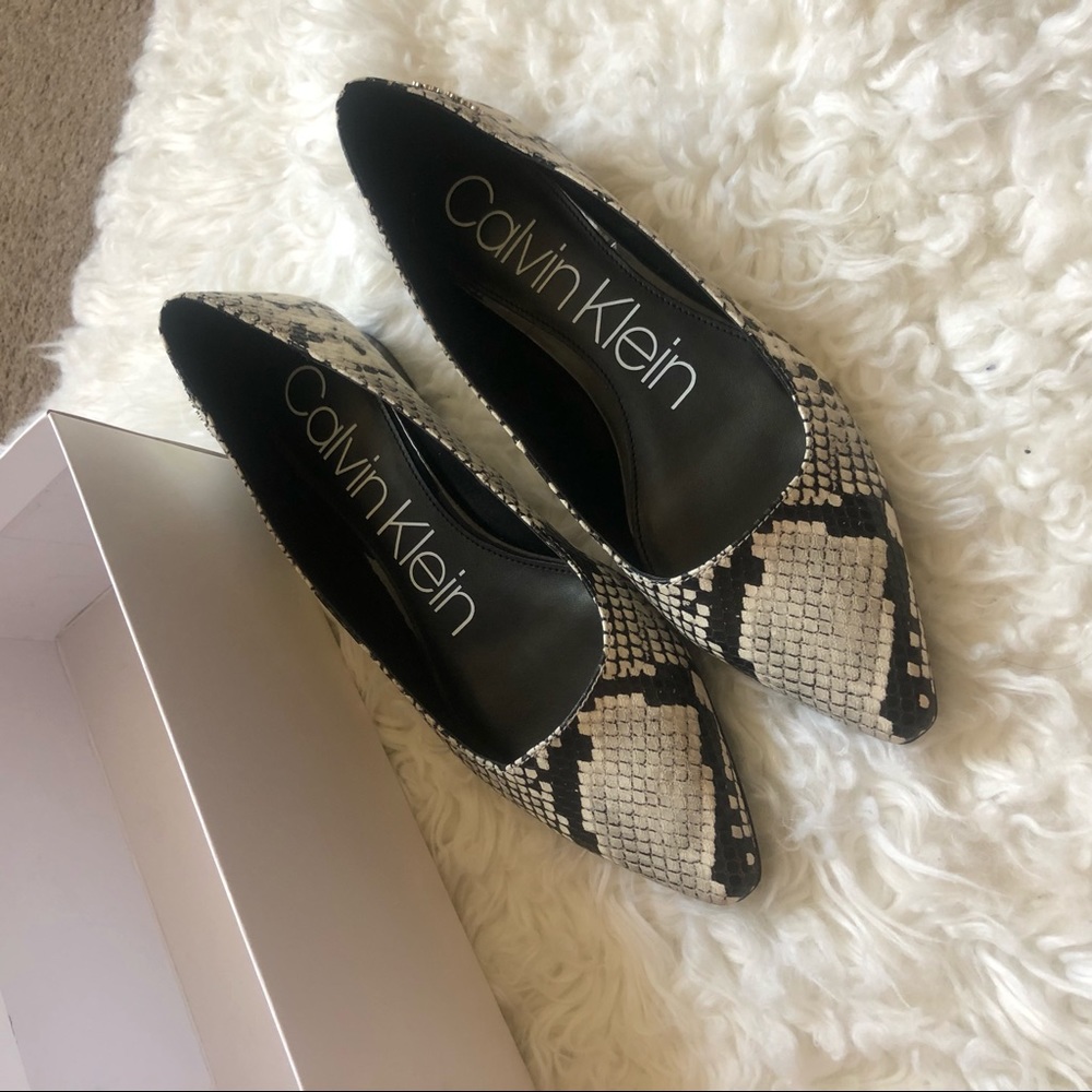Calvin Klein Snake Print Flats